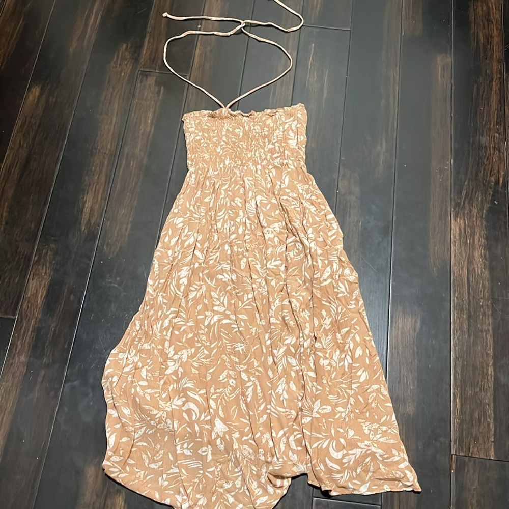 Tan Summer Flowy Dress